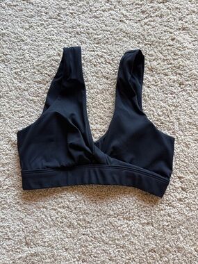 l*space Black V-Neck Supportive Sports Bra